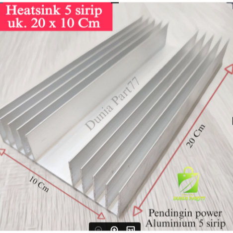 Heatsink 20Cm 5 Sirip Heatsink Pendingin Power Transistor Pendingin Aluminium