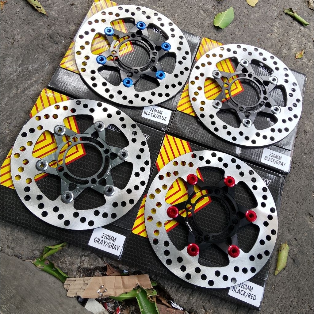 DISC CAKRAM DEPAN BULAT FLOATING CNC UK 220MM PIRINGAN CAKRAM DEPAN FLOATING 220MM 4 LUBANG