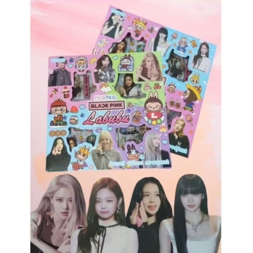 

Stiker Box MOMO NINI LABUBU Motif Kartun Korea Lucu Anti Air Dekorasi Handbook Scrapbook DIY/kartun anak