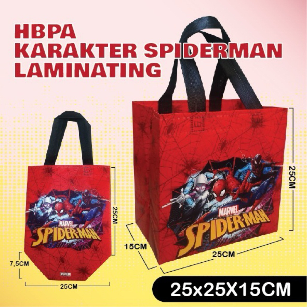 

(HARGA PER 12 PCS) Tas Spunbond Laminasi SANRIO 25x15x25 (PXLXT) / Goodiebag Spunbond / TEBAL 75gsm / Goodiebag Sanrio / Tas ultah / Goodiebag Ultah