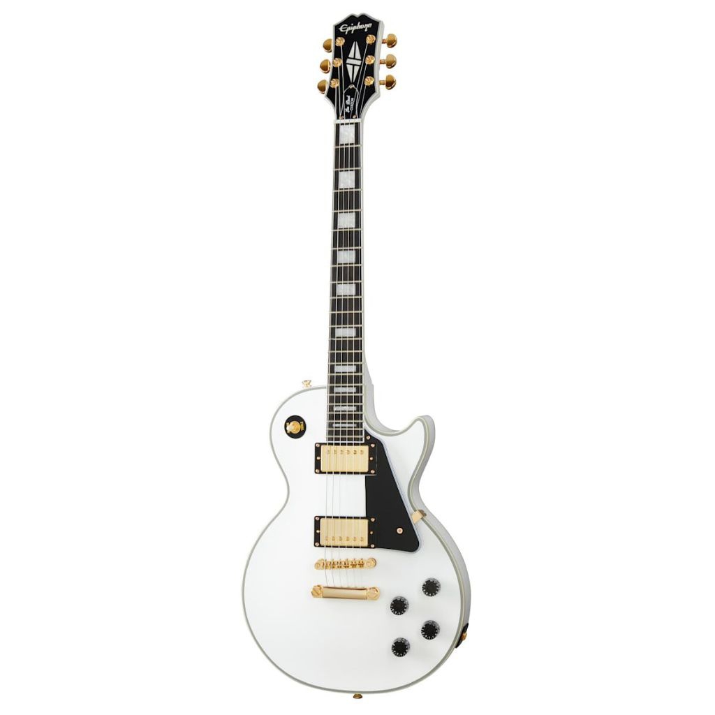 Electric guitar elektrik gitar Epiphone Les Paul Custom, Alpine White with Bag