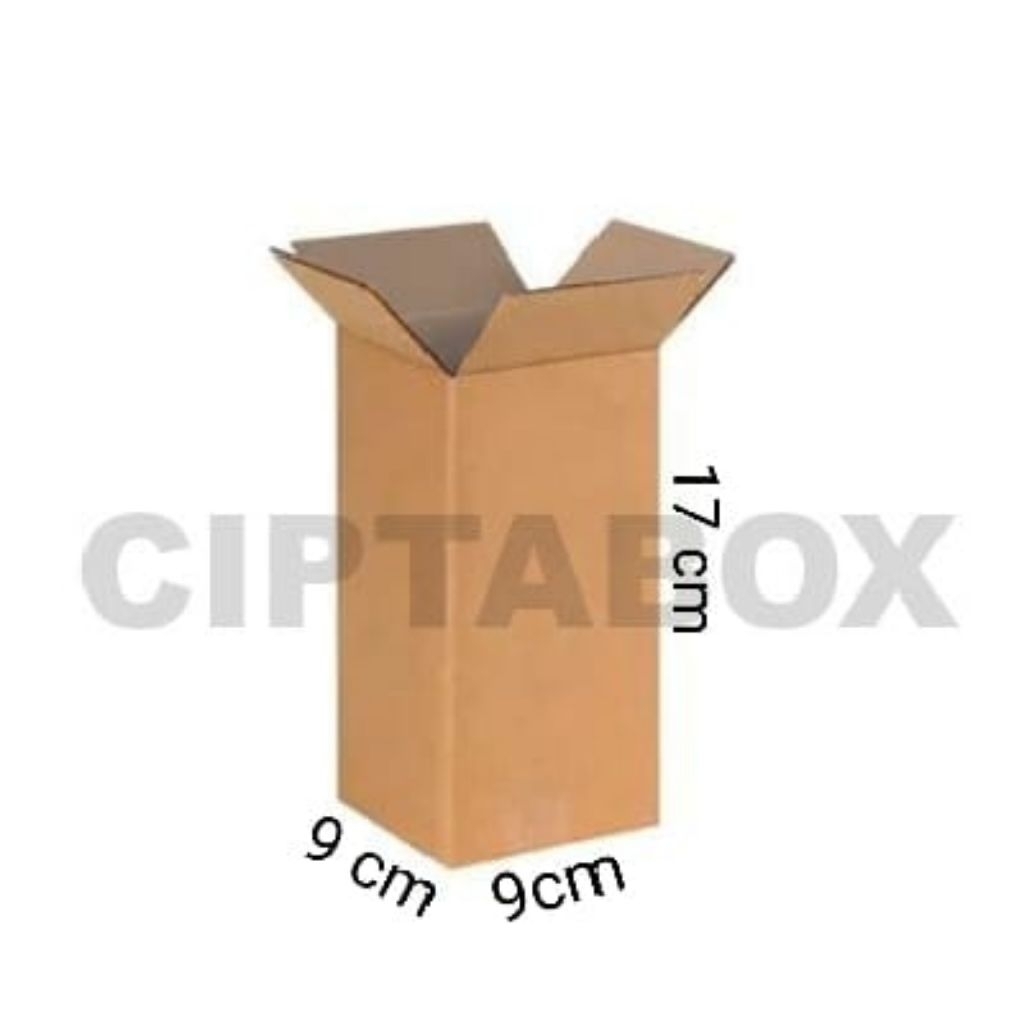 

kardus dus karton box ukuran luar 9x9x17 cm