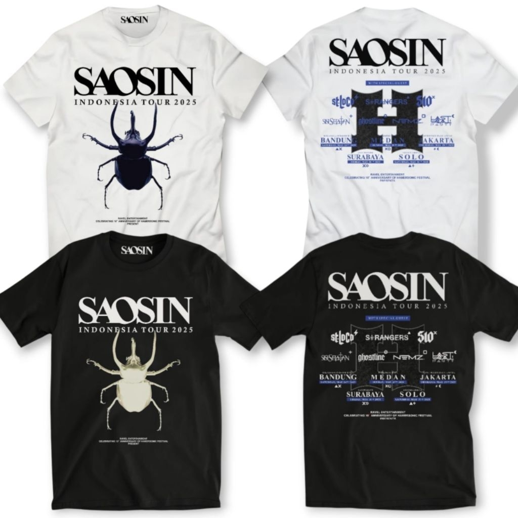 Kaos Saosin - Kaos Saosin Tour Indonesia - Kaos Band - Kaos Musik