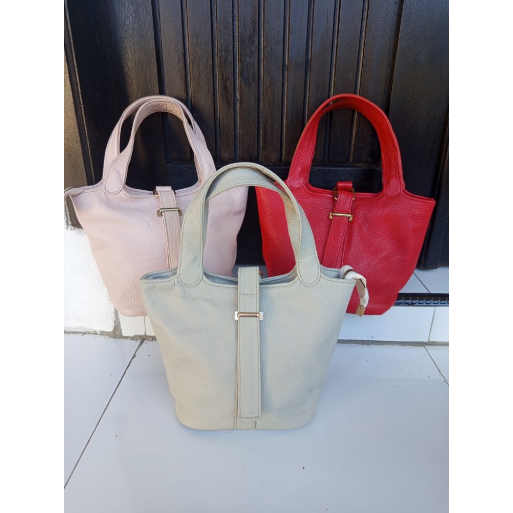 Tas picotin wanita bahan kulit asli garut tas jinjing wanita