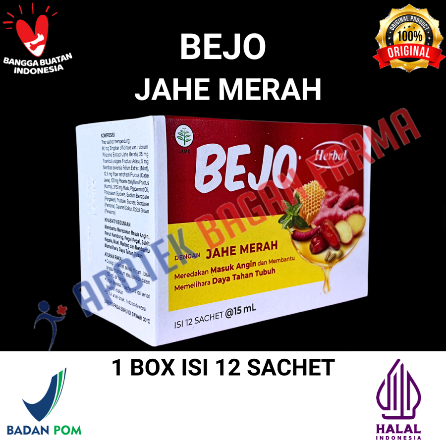 

BEJO HERBAL BOX 12 Sachet - Obat Herbal Masuk Angin Jahe Merah
