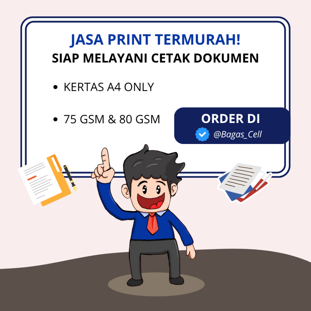 

Print Dokumen HVS A4 bisa langsung dikirim Terima Jasa Print Tugas Makalah Dokumen Surat Lengkap