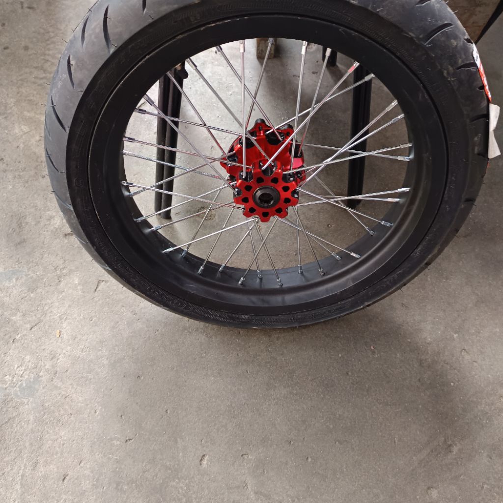 VELG KOMPLIT SUPERMOTO CRF RING 17-300+350