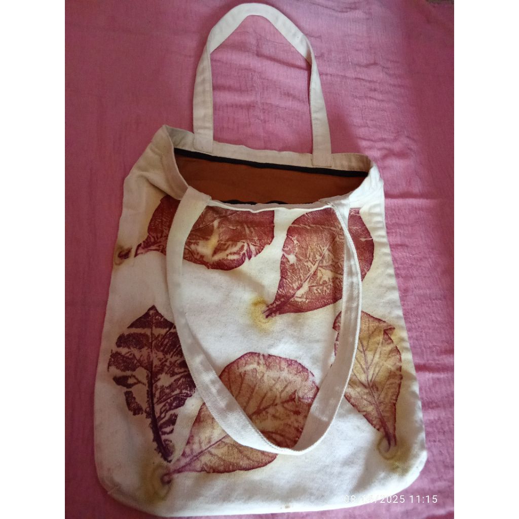Tas Tote kanvas ecoprint