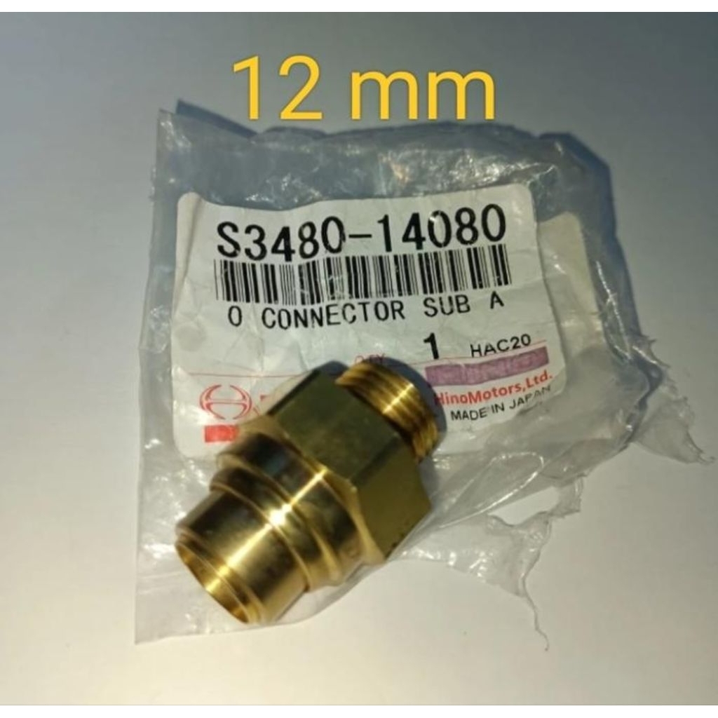 NEPEL LURUS BRAKE VALVE HINO 500 LOHAN S3480-14080 16X12 DRAT 16MM LUBANG ANGIN 12MM