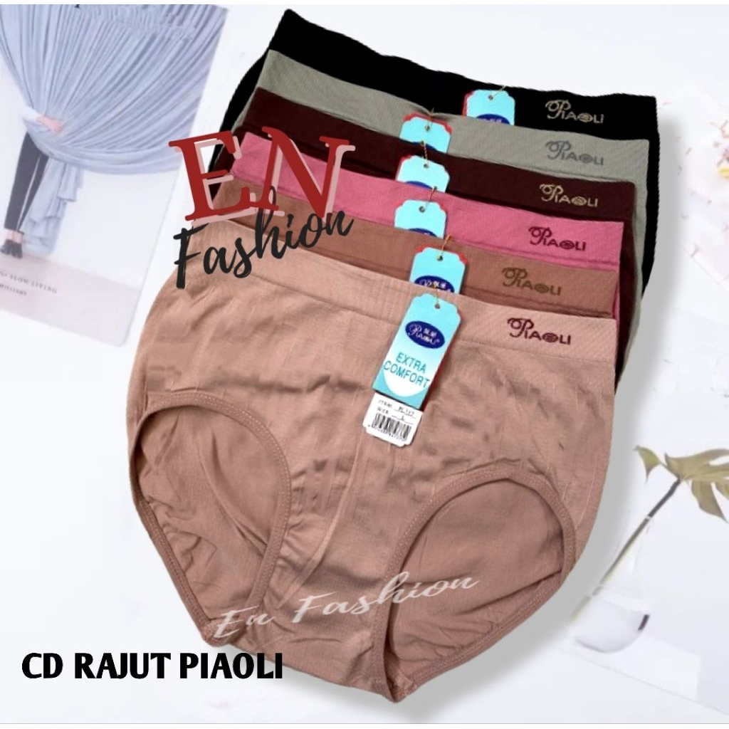 KLPB PROMO 3,6 PCS Celana Dalam Wanita Rajut Piaoli / Cd Hh Weh - CD PIAOLI 737/ 418 Dwjl