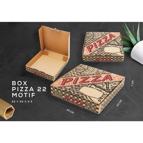 

Dus Kotak Makanan isi 10 Pcs Box Pizza Motif Ukuran 26 x 26 x 4,5 Cm Kotak Hampers Dus Makanan