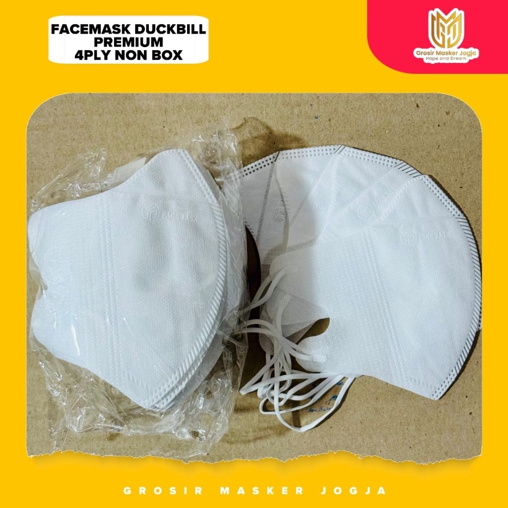 DUCKBILL PREMIUM 4ply NON BOX | MASKER DUCKBIL KUALITAS 4PLY TEBAL MURAH HITAM PUTIH ISI 50pcs MIRIP