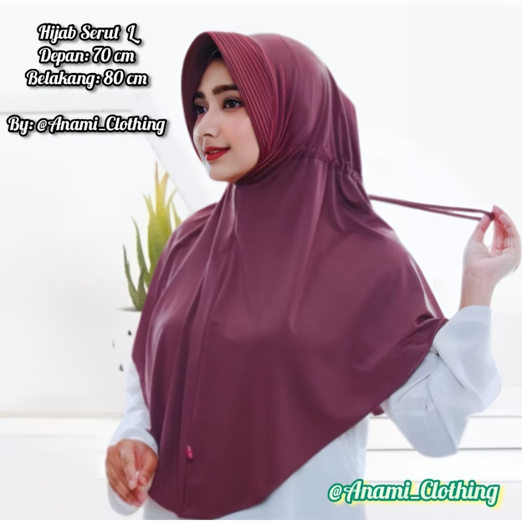 HIJAB SERUT INSTAN TALI BELAKANG ( L ) / JILBAB SERUT / HIJAB SERUT / BERGO INSTAN / HIJAB SERUT INS