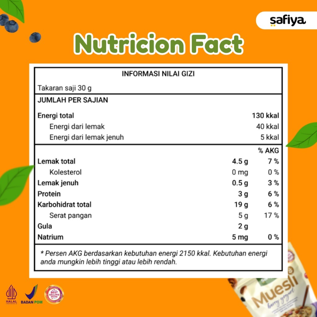 

Forcysn Safiya Muesli Berry Yogurt 500 Gram Sereal With Almond Premium