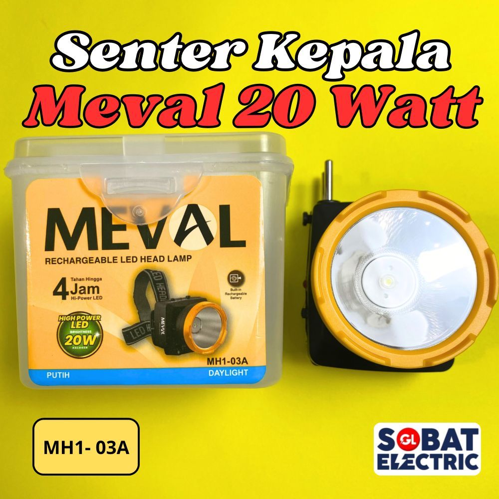 MEVAL Head Lamp LED - Senter Kepala Meval Putih