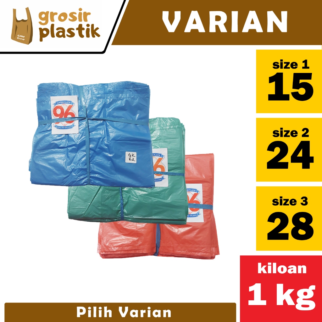 [KHUSUS BAL] Kresek Kiloan Los 1kg 15x34 - 24x42 - 28x48 Warna Random - BESS Grosir Plastik