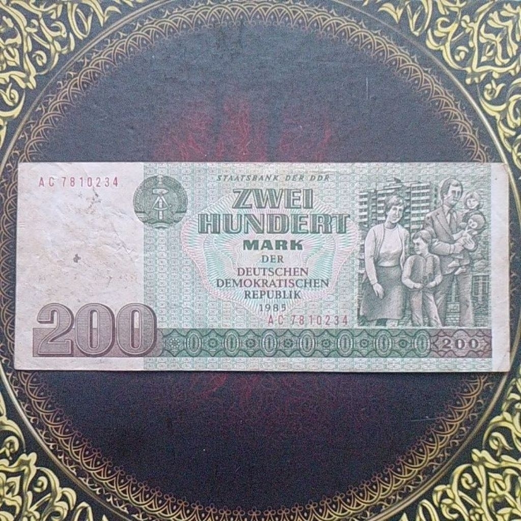 Uang Jerman Timur 200 mark 1985 vf