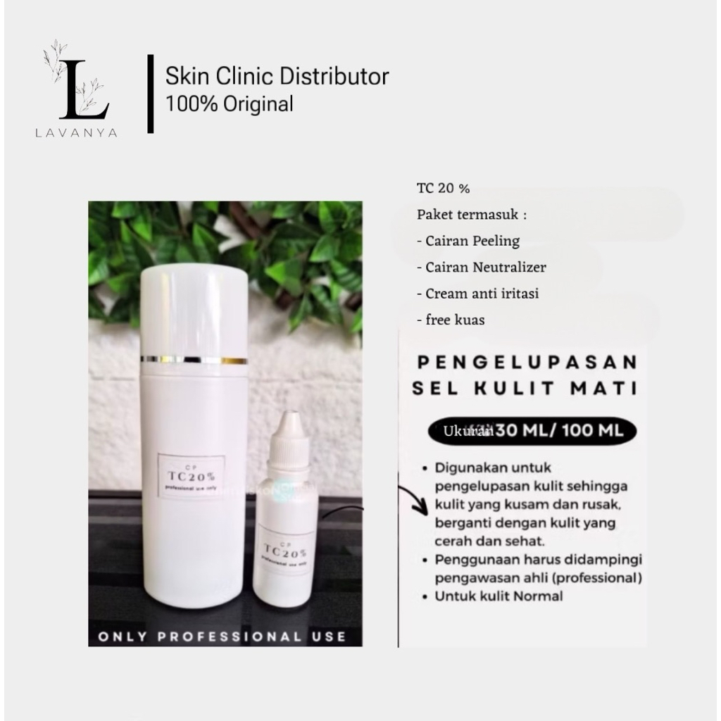 Paket TC Peeling 20% Wajah/Badan Home Peeling Kit Import Aman Scar Bopeng Jerawat