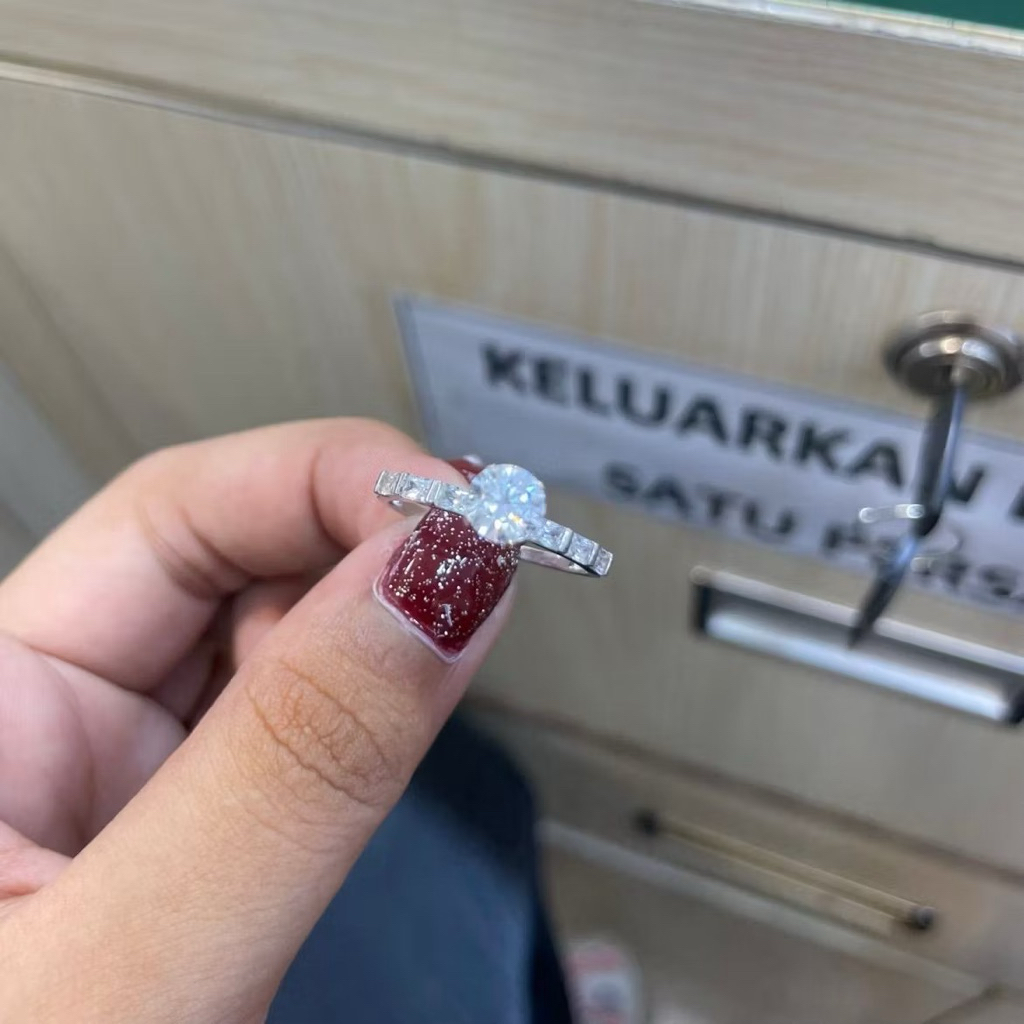 cincin emas putih kadar 375%/8k