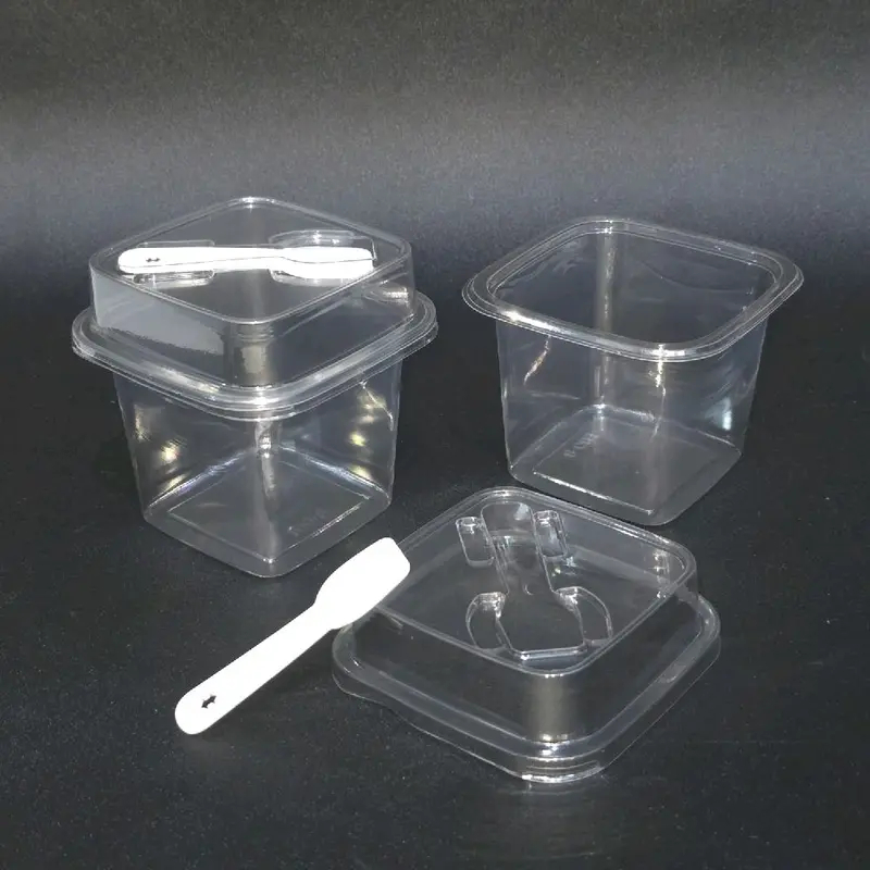 Cup Box Puding / Jelly Ice Cream Dessert 10-8 + SPOON - 300 ml