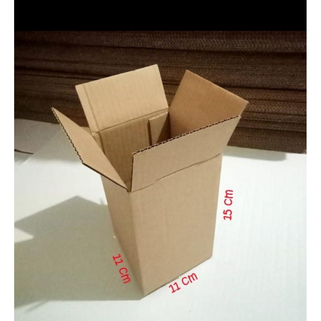 

karton box kardus dus ukuran luar 11 x 11 x 15 cm