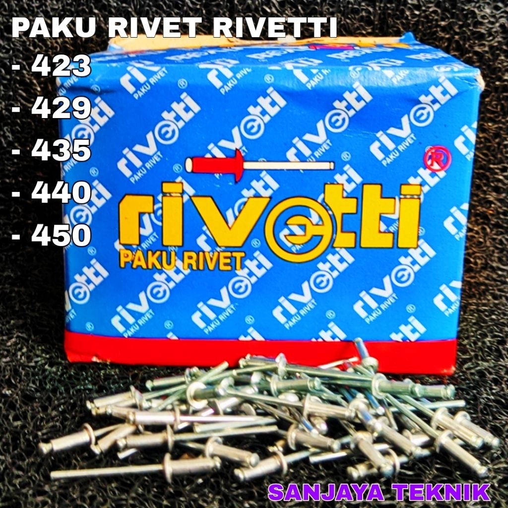 Paku Rivet 100 Pcs 423 429 435 440 450 540 550 RIVET RIVETTI Eceran Per 100 Pcs