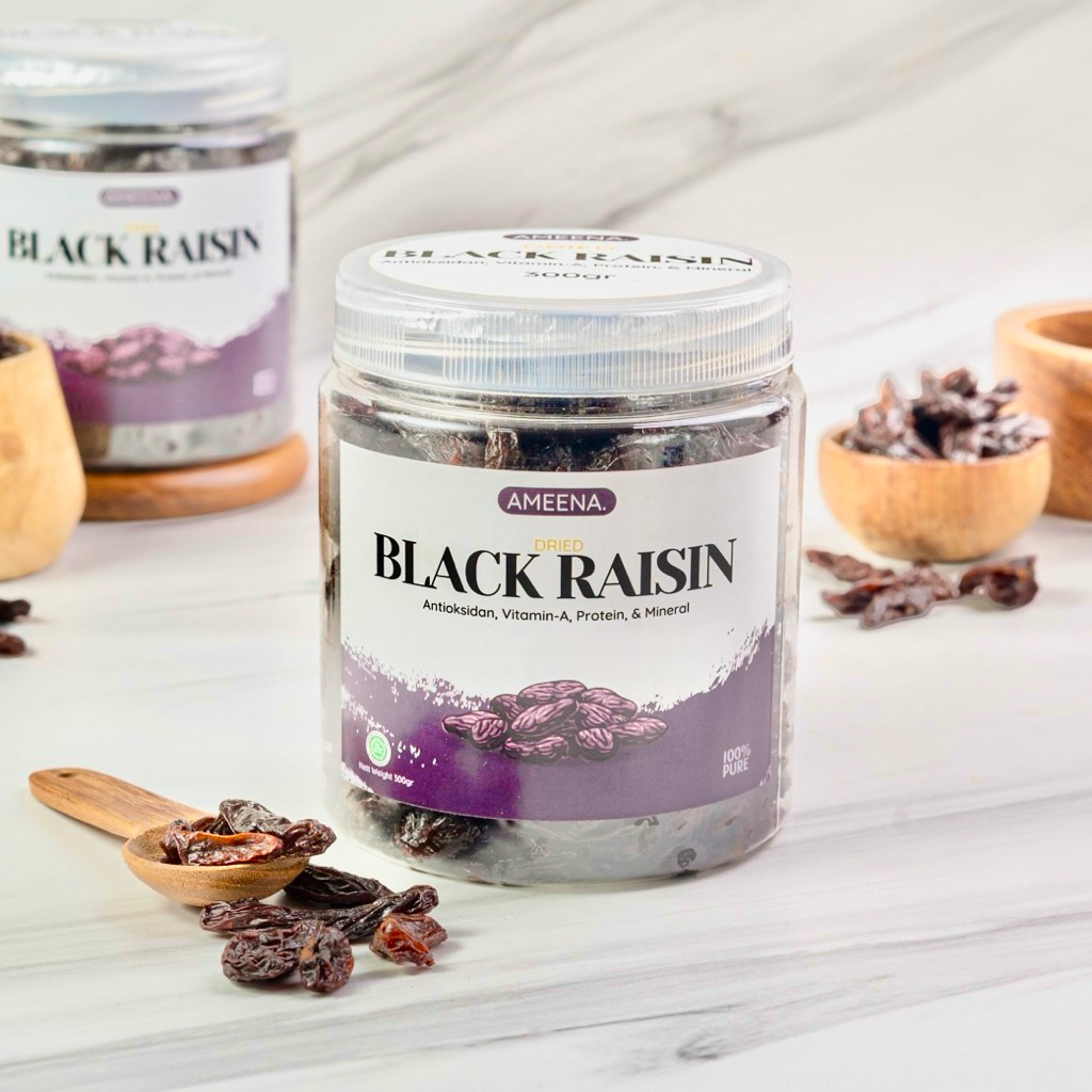 

[ TOPLES ] Kismis Hitam 300GR Ameena Premium Quality | Black Raisin Natural Super Food