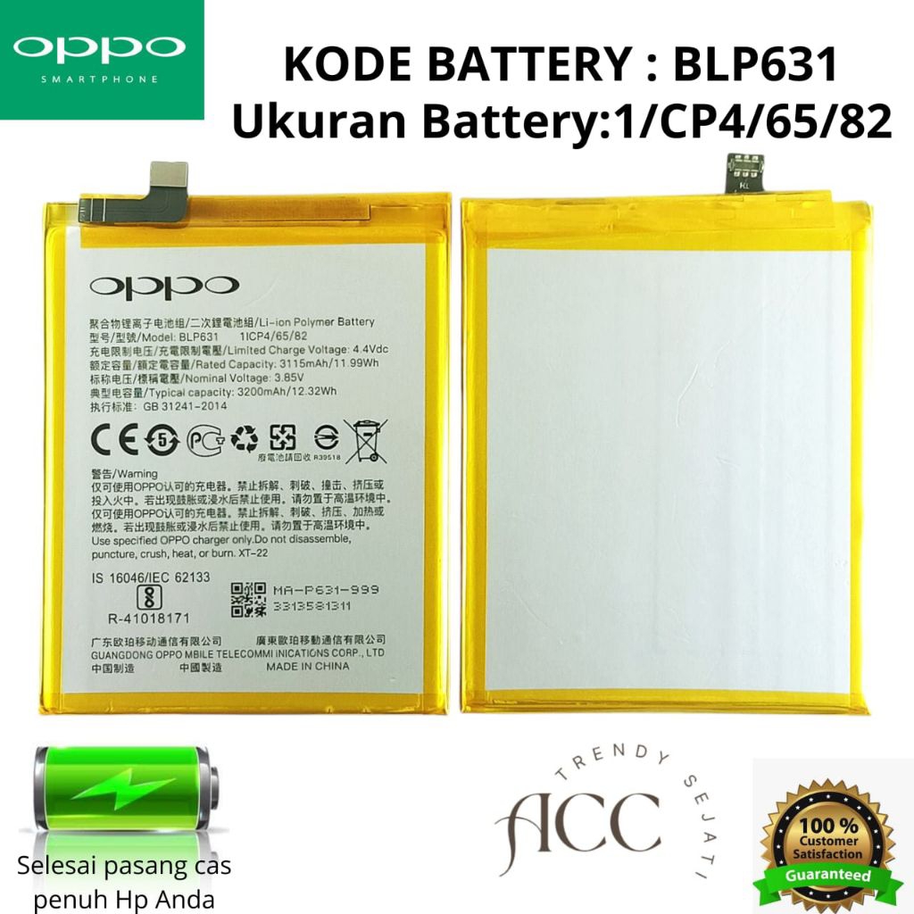 ORIGINAL BATERAI FOR Oppo F3 F5+ F5 PLUS F5 YOUTH A73 A75 A77 CPH 1609 CPH 1715 CPH1723 CPH 1727 Bat