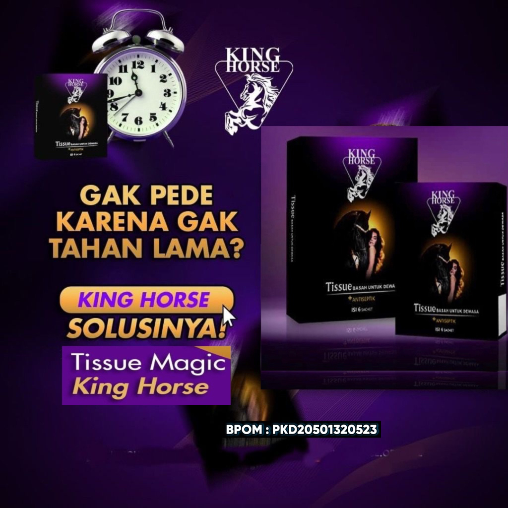 Tisu Magic King Horse 1Box Original BPOM - Tissue Mejik King Horse Pria Tahan Lama