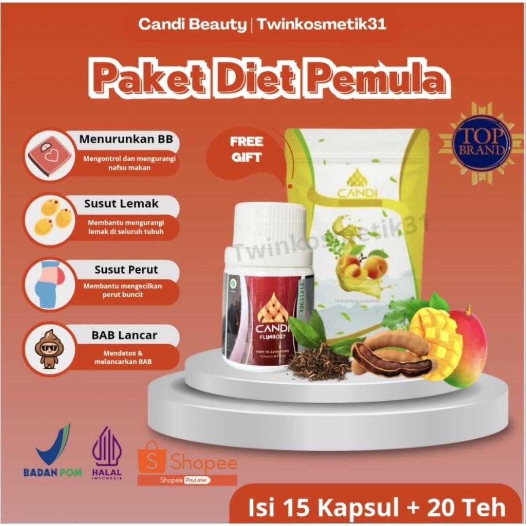 

PAKET CANDI FLIMTEA MINI TEH 20 KANTONG FLIMBOST 15 KAPSUL