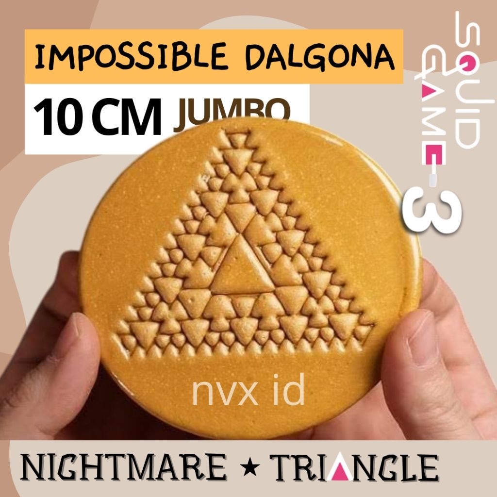 

Dalgona Candy Jumbo NIGHTMARE Triangle Shape Monalisa Squid Game 3 Segitiga