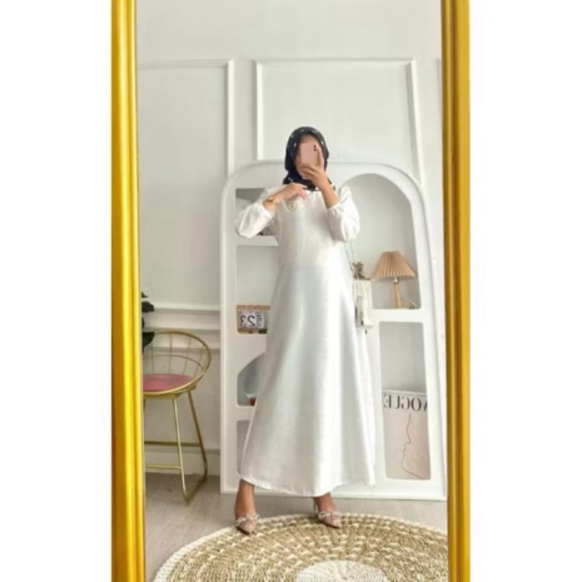 Ariqa.id dress putih inner dress kondangan gamis putih