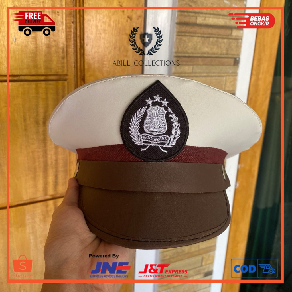 (TERMURAH) TOPI PET POLISI LANTAS ANAK COWO TK /PUAD TOPI POLISI LANTAS ANAK COWO / ATRIBUT POLISI A