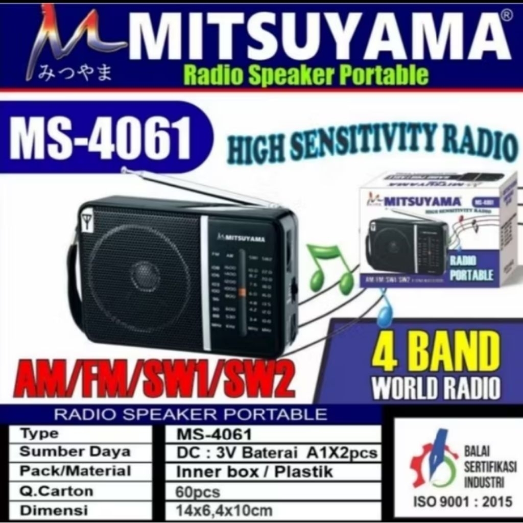 mitsuyama ms-4061 radio ac dc radio baterai radio listrik radio jadul