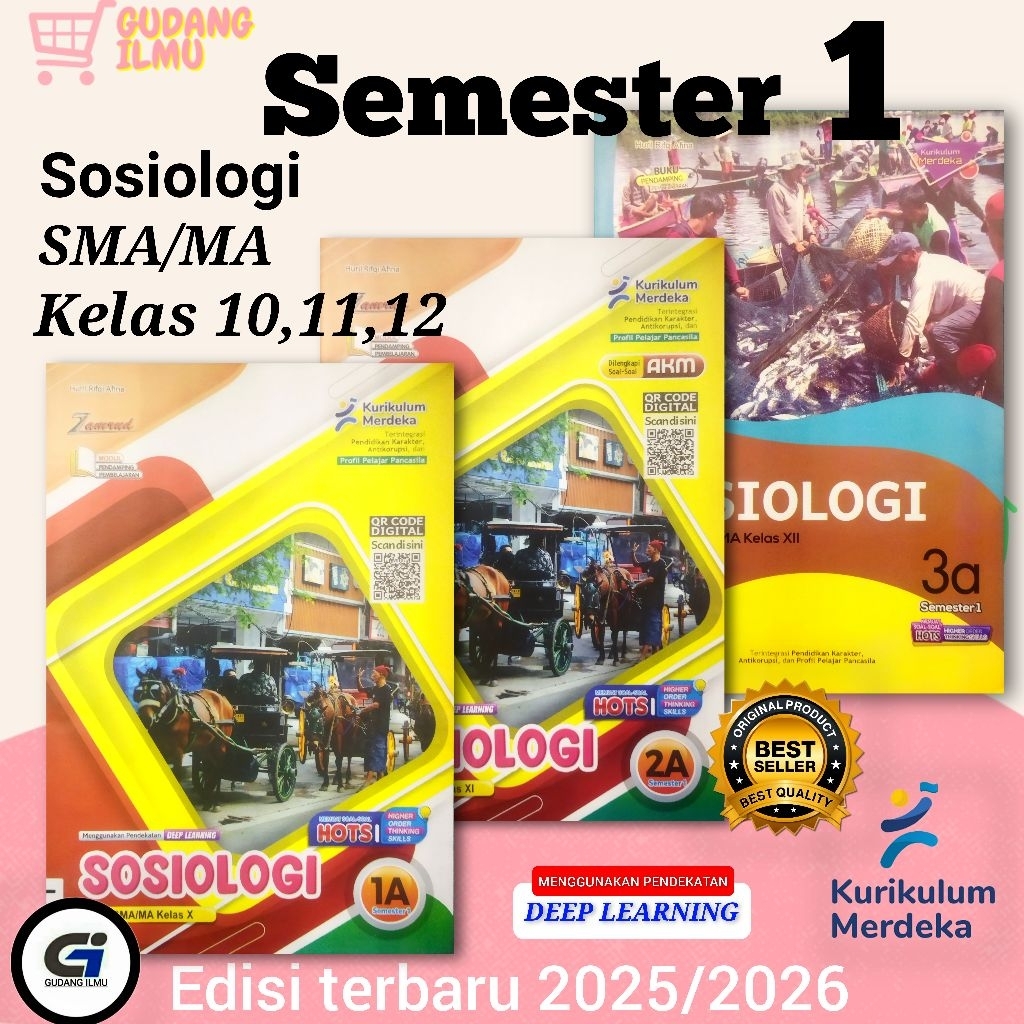 LKS SOSIOLOGI SMA/MA Kelas 10 11 12 Semester 1 kurikulum merdeka 2024/2025
