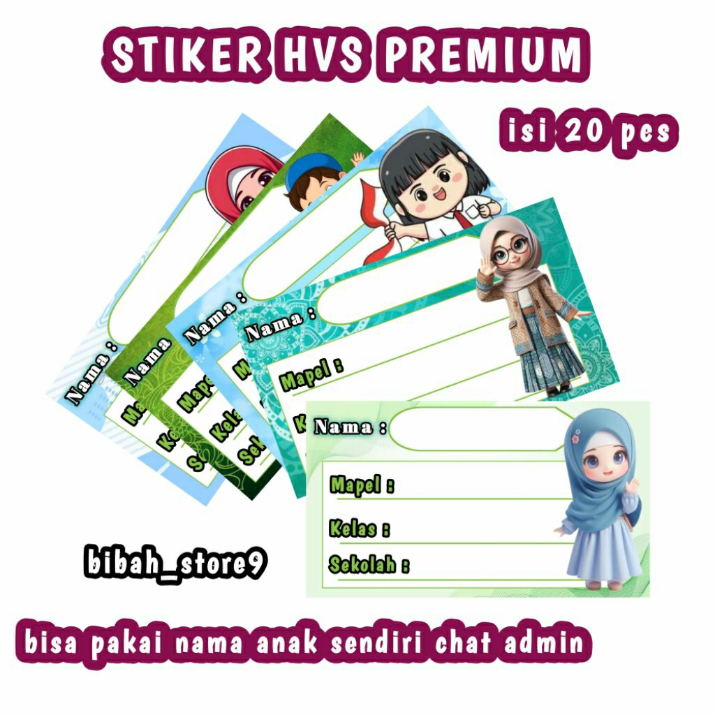 

label stiker mata pelajaran buku sd isi 20 pcs