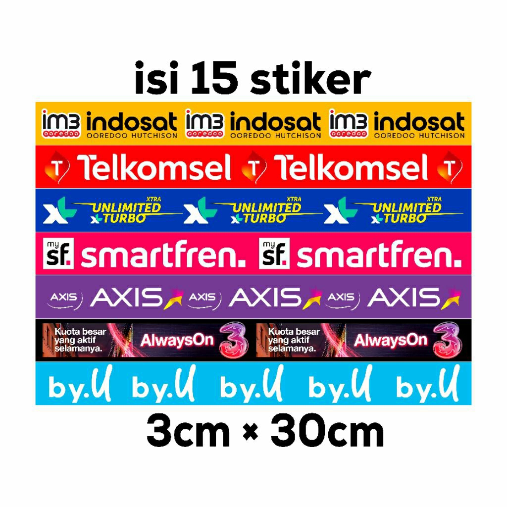 

Sticker Konter All Operator Bisa Ditempel Dietalase dll