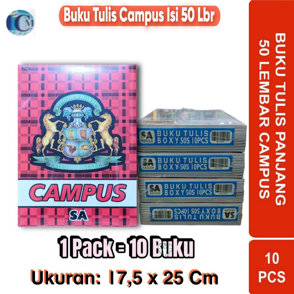 

Buku Tulis Panjang Campus 50 Lembar 1 Pack (10 Buku)