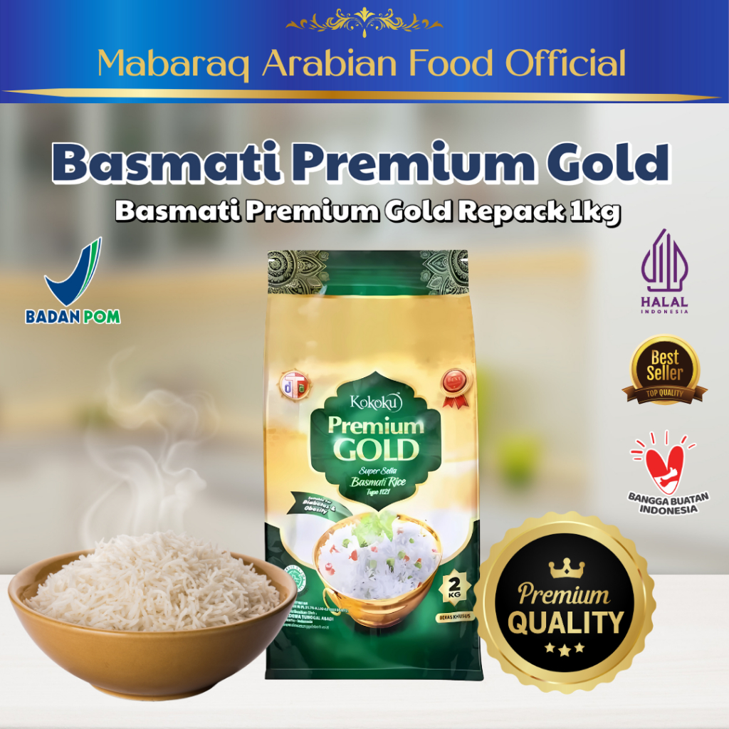 

TERMURAH Beras Basmati Premium Gold 1 Kg Beras India Basmati Sella 1 Kg Beras Khusus