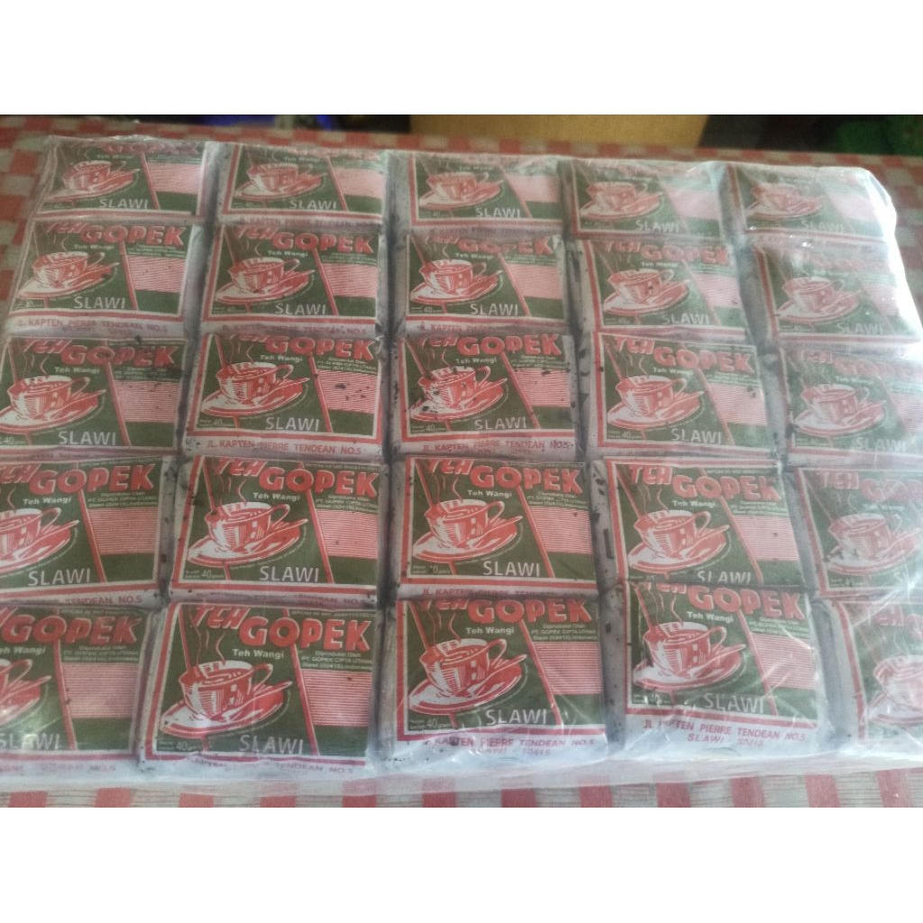 

Teh Gopek 1 Bal Isi 10 Slop (100 Bungkus @ 40gr) Grosir
