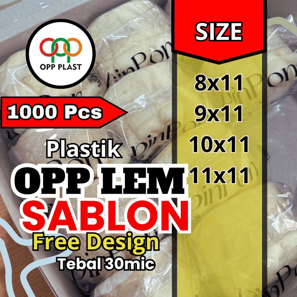 

Plastik OPP LEM 8x11/9x11/10x11/11x11 Sablon | Tebal 30 micron