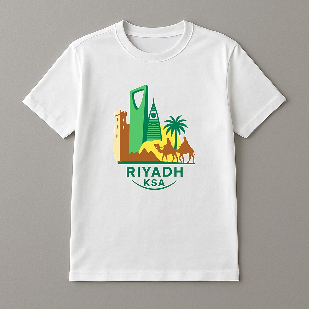 Kaos Oleh-oleh Arab Saudi | T-Shirt Khas Arab Saudi | Kaos Kenang-kenangan Wisata Makkah Jeddah Saud