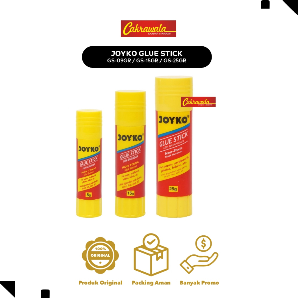 

JOYKO GLUE STICK | Lem Stik Serbaguna GS-09GR / GS-15GR / GS-25GR | Lem Kertas, Foto, DIY