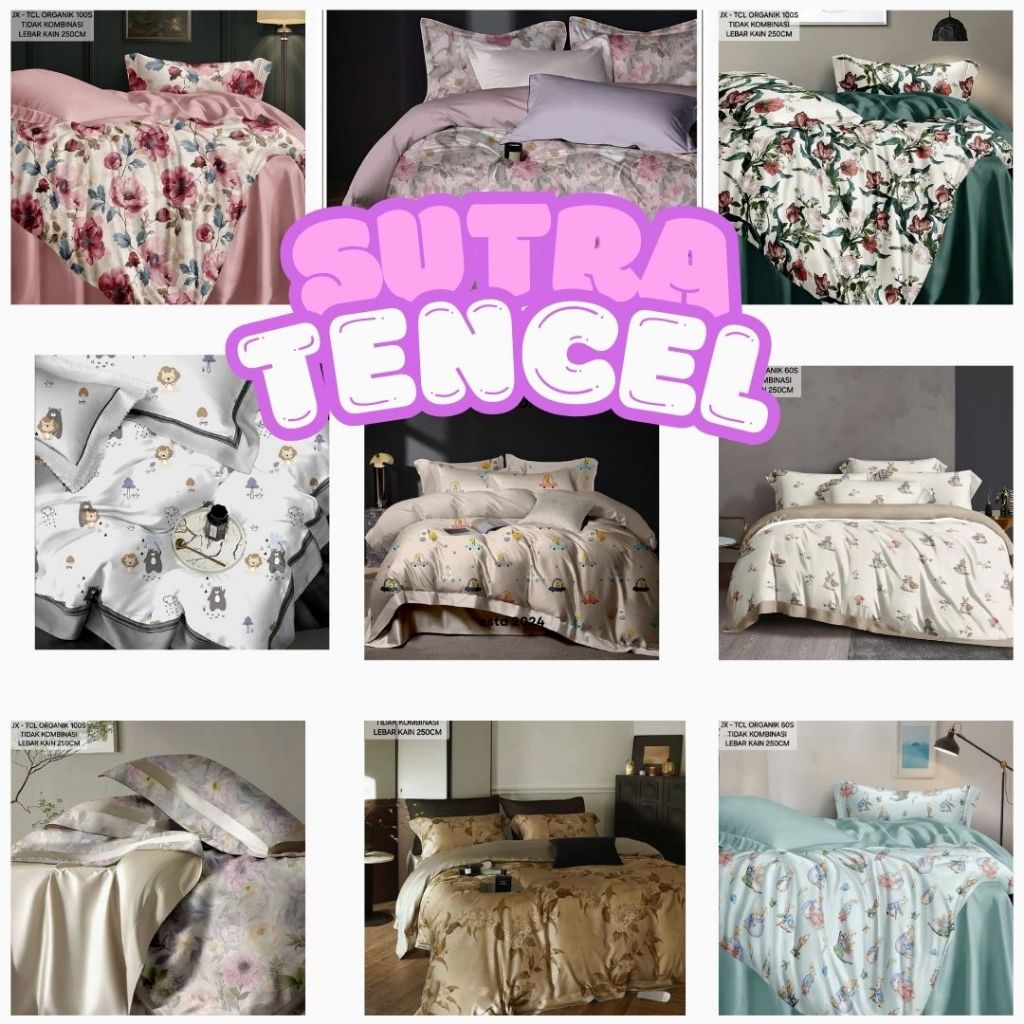 SPREI TEENCEL ORGANIK SARUNG BANTAL GULING SET SPREI SUTRA TEENCEL Sprei TEENCEL Sprei Hotel Sprei K