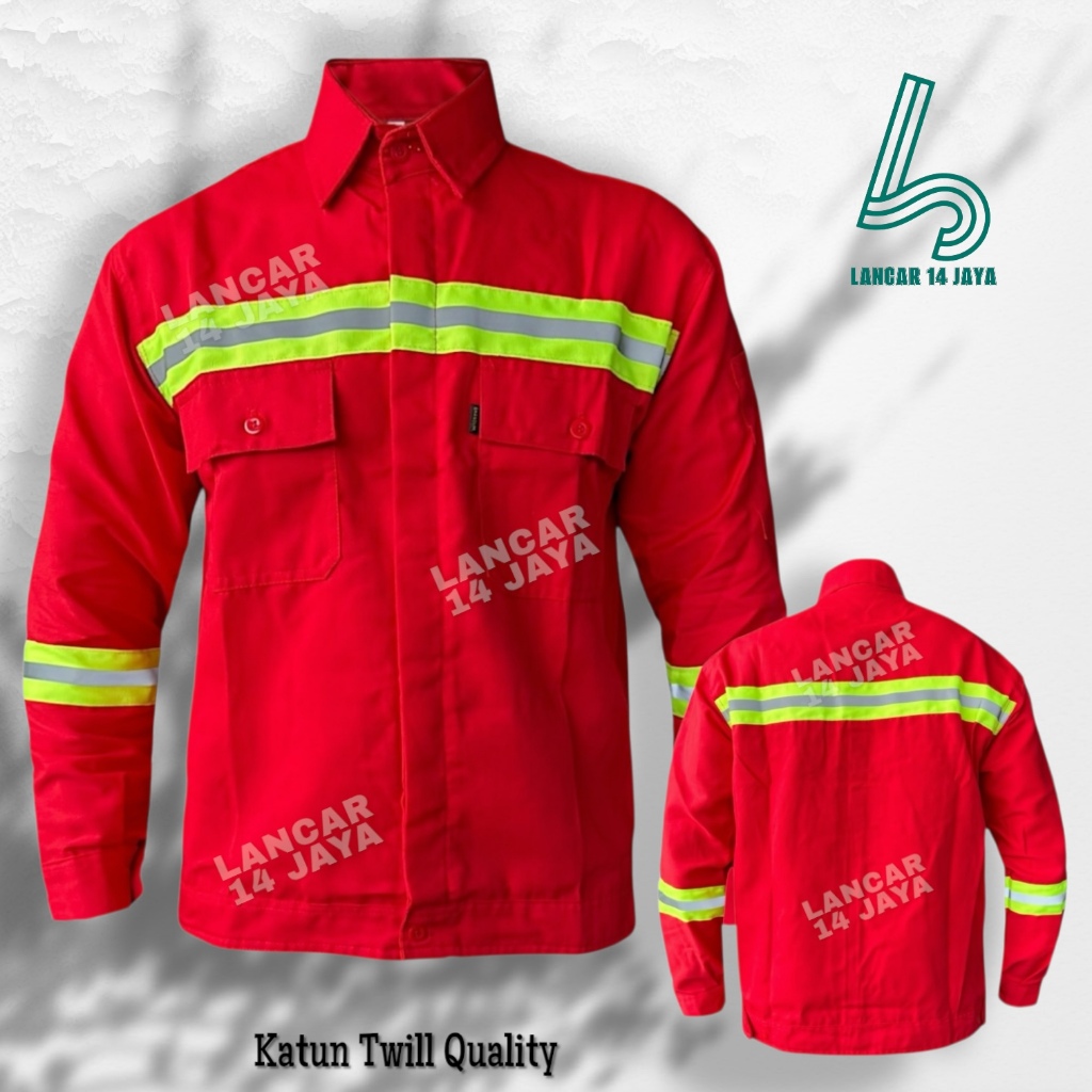 Kemeja Safety / Baju Safety Lengan Panjang / Baju Proyek Lengan Panjang / Wearpack Safety Atasan /