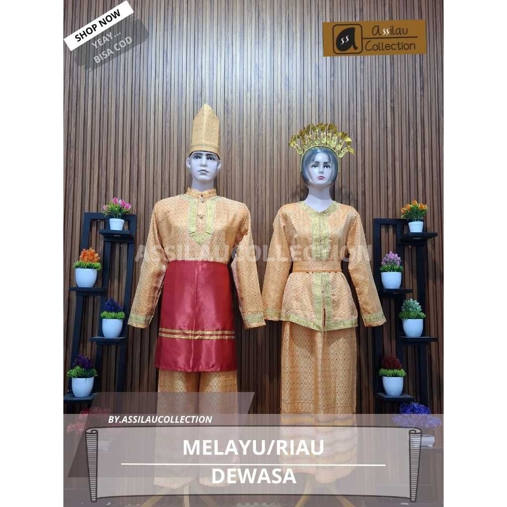 Baju Adat Melayu Dewasa / Riau (Pria/Wanita)