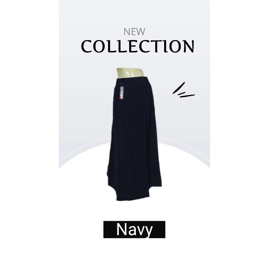 Rok Kerja, Premium, & Polos Wanita Panjang Model A-Line/ Rok A Karet Samping