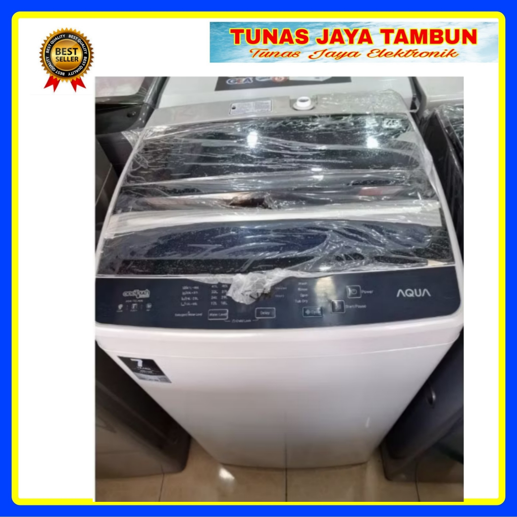 Mesin cuci aqua 77 DH BK / mesin cuci aqua 1tabung / mesin cuci otomatis Aqua  79DH bk