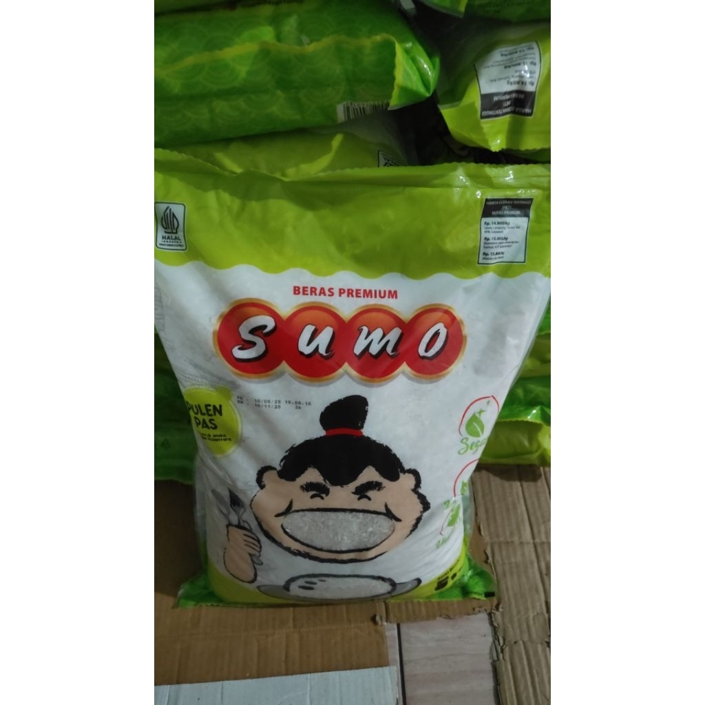 

Beras premium 5kg merk sumo ijo