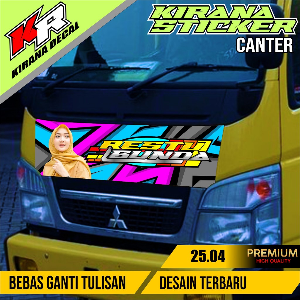 Stiker kabin depan Canter stiker variasi Truck Canter stiker Truck kode 25.04